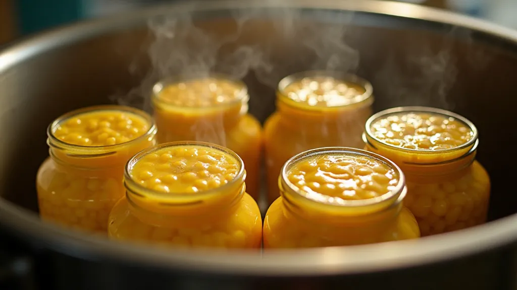 Canned corn in pressure canner