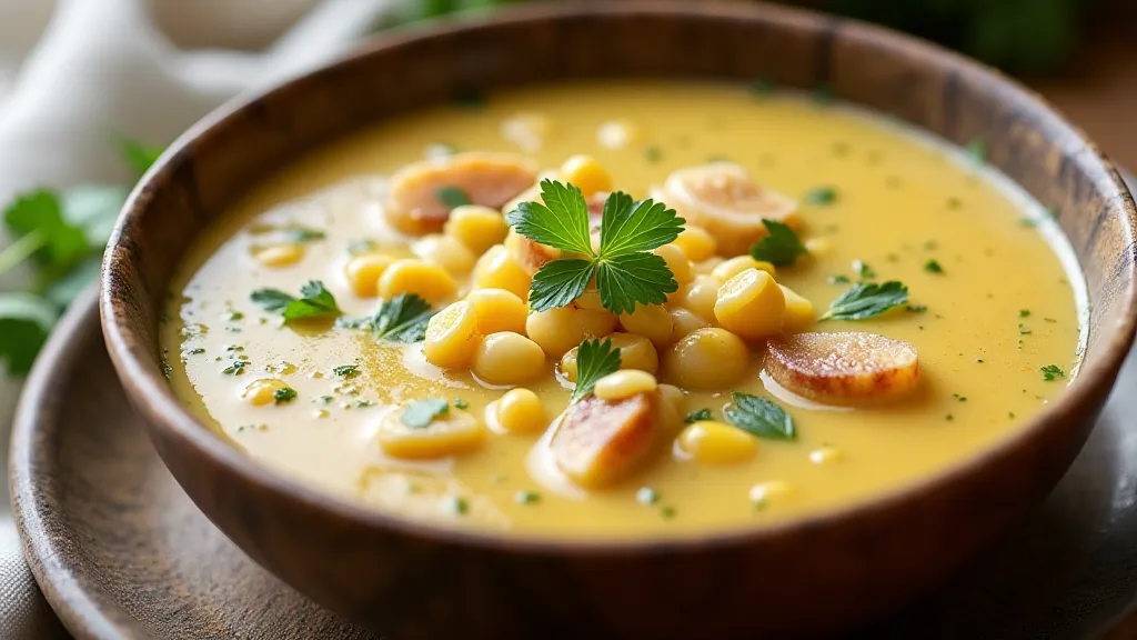 Bowl of corn chowder