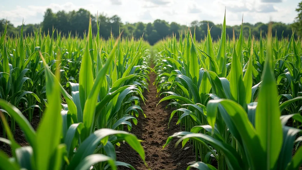 Heirloom corn plants with proper spacing for air circulation