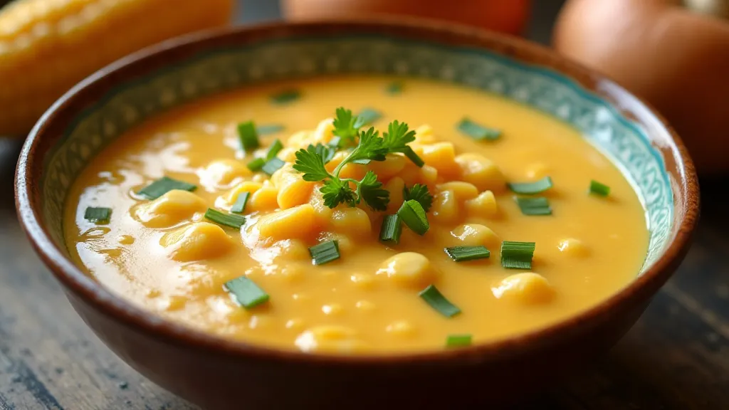 Bowl of creamed heirloom corn