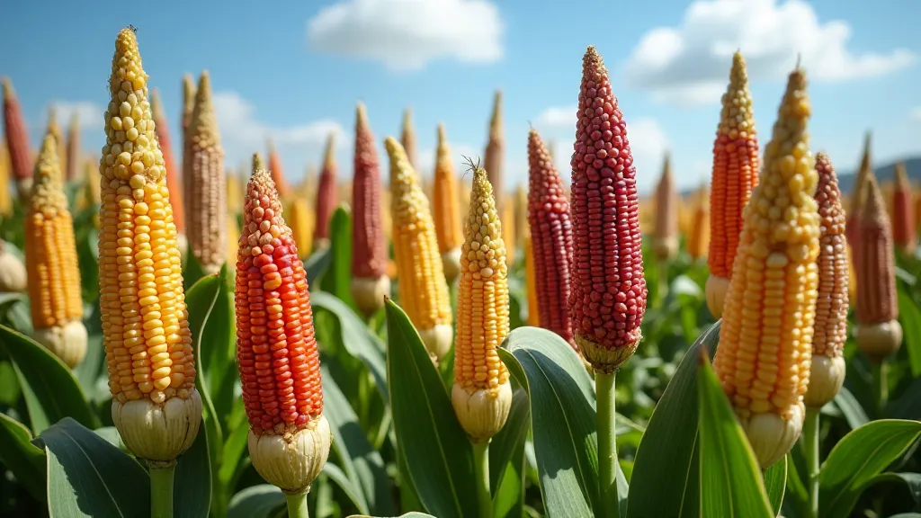 Field of heirloom corn varieties