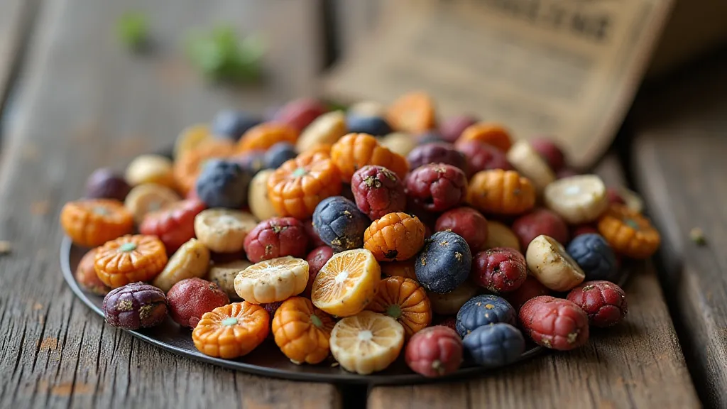 Colorful heirloom corn kernels