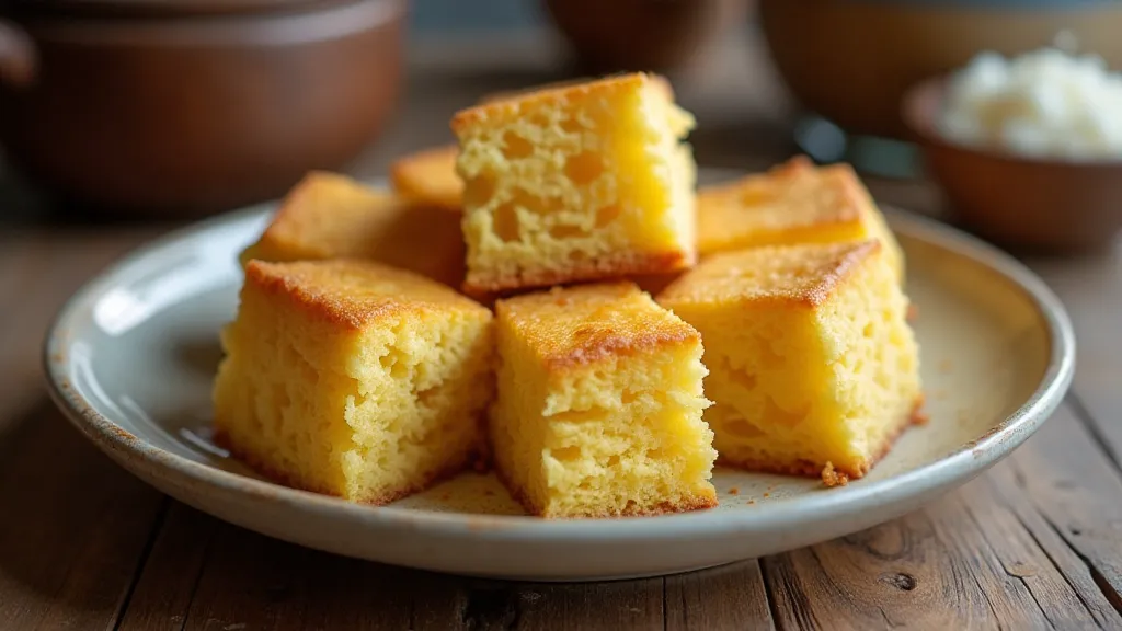 Plate of homemade cornbread