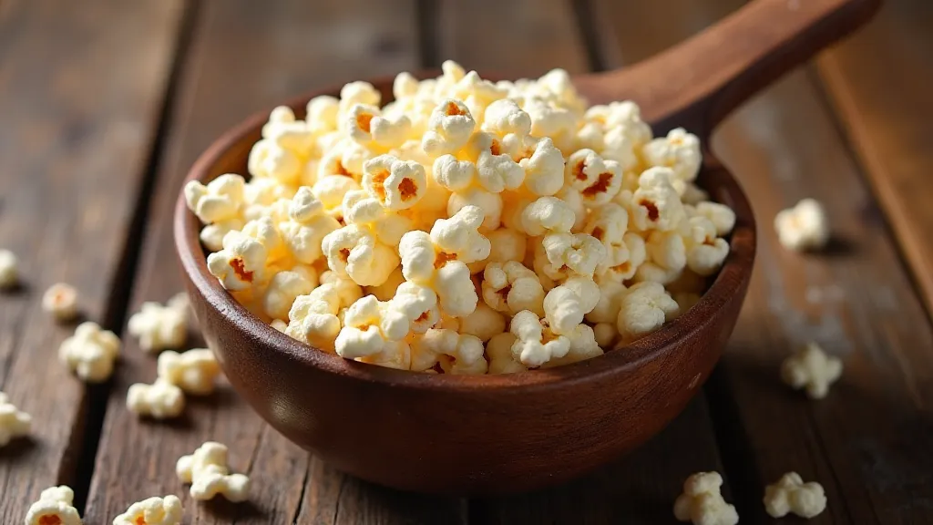 Bowl of freshly popped popcorn